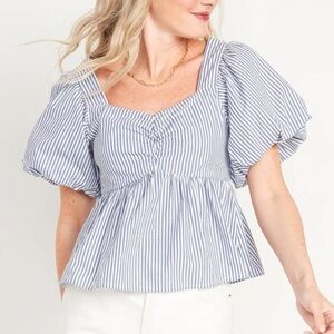 Old Navy Striped Puff Sleeve Blouse